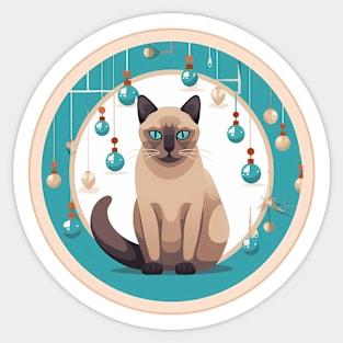 Burmese Cat Xmas Ornament, Love Cats Sticker